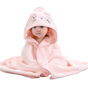 【COD&Local】Baby Bath Towel Cute Animal Absorbent Hooded Towel with Ears Soft Bathrobe Blanket for Toddlers Newborn Shower Gifts