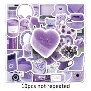 50pcs Cute ungu Ins gaya Sticker Pack kalis air Vinyl Sticker DIY hiasan botol air Laptop Scrapbook Diary Notebook Guitar