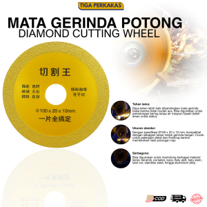 Mata Potong Gerinda Besi Baja 100mm x 20mm x 1.6mm Cutting Wheel Mata Gerinda Pemotong Besi Keramik 4 Inch
