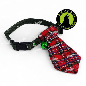 SEMPATI Kalung Kucing Dasi Tebal Plus Lonceng