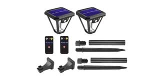 [NaJUAN]  LED Solar Garden Light Outdoor Solar Lamp With Remote control 2 Install Ways Wall Lamp with Motion Sensor IP65 Waterproof Solar Powered Sunlight Spotlights for Garden Decoration