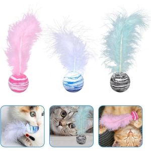 Pet Cat Kitten Ball Toy Delicate Cat Toy Star Balls Plus Feather High Quality EVA Material Light