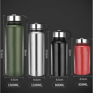 1500ML premium tumbler vacuum cup flask hot&cold double wall insulated drinking bottle w/ handle portable big capacity cold brew pitcher cold water tumbler cooler jug coleman vacuum thermos hot and cold stainless steel tumbler cold bottleBINLU