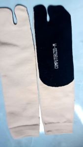 Kaos Kaki Wanita Muslimah Polos Telapak Hitam Jempol Premium Tebal