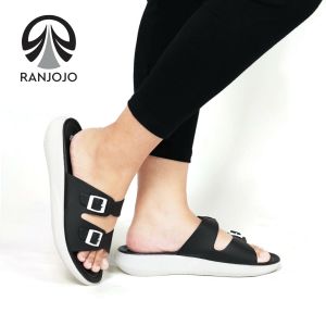 Sandal Wanita Terbaru Ranjojo RJ14 Strap Gesper Slip On Casual Sendal Santai Selop