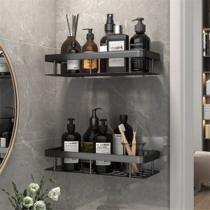 ALLSHOP Bathroom Organizer Rack stainless steel Towel Holder Toilet soap Storage wall hooks corner