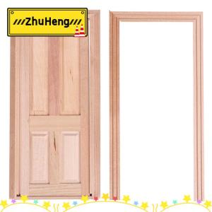 zhuheng 1 12 Dollhouse thu nhỏ 4 Bảng điều chỉnh nội thất cửa gỗ tự làm mô hình phụ kiện đồ chơi