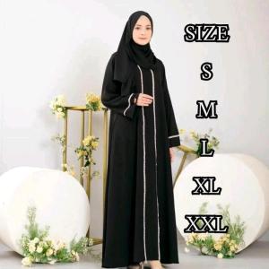 Gamis abaya Hitam Muslim Termurah Busui Airflow Cringkle Dubai Baju Premium Umroh Exclusive Muslimah