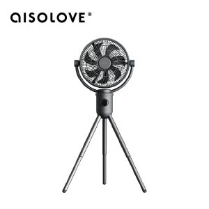 FANTASY AISOLOVE F12 Premium Detachable Stand Fan with Height Adjustment Tripod Multifunctional Portable Floor Fan Camping Fan Rotating Fan Built-in 9600mAh Battery Auto Rotate Left Right to 120° Manual Up Down 180° Stronger Wind For Indoor Outdoor
