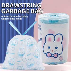 100pcs Drawstring Garbage Bag Thickened Bedroom Kitchen Bathroom Automatic Closing Garbage Bag Disposable Thickened Drawstring Garbage Bag