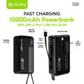 BAVIN PC018 10000mAh Fast Charging Power Bank Compatible iPh Cable & Plug  Built-in Type-C for iPh 16. 