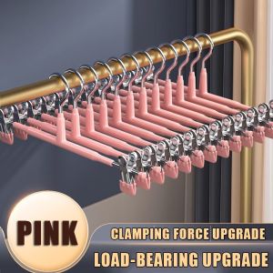 5Pcs/set Stainless steel hanger trousers trousers hanging no trace household clip skirt Dureable Clothes