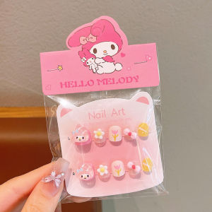 【Dụng cụ miễn phí】 10 chiếc hình họa tiết đính móng trẻ em hoạt hình bé gái keo dán Jelly Glue Miếng dán móng tay có thể tháo rời miếng dán móng tay Đồ chơi Quà Tặng cô gái