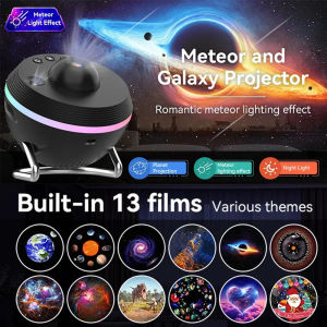 13 in 1 Galaxy Projector Night Light Meteor Planetarium Galaxy Projector Ultra Clear Night Light Lamp Rotary Space Ball Projector Lights for Ceiling Decor Gifts