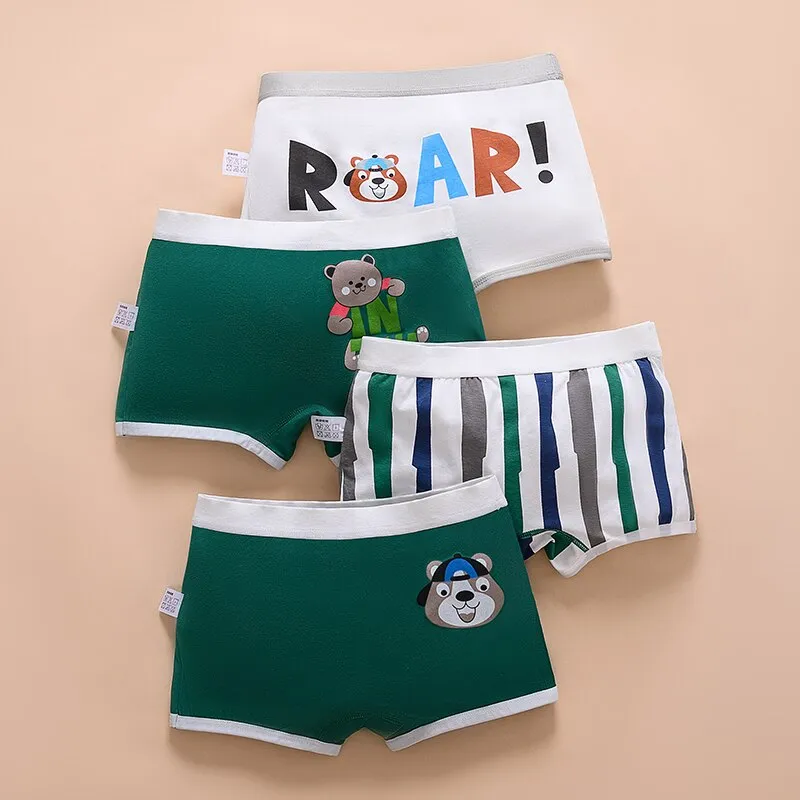 5pcs/Lot Solid Boys Underewears Kids Panties Brief Underwear
