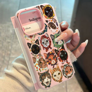 Cute Cartoon Cloth Cat Pattern Phone Case For iPhone 11 12 13 Pro 14 15 16 17 Pro Max X XS 7 8 Plus ShockProof Candy Color Cover