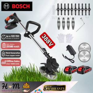 🔥Big Discount🔥 B0SCH 388V Cordless Grass Cutter | Rechargeable Brush Cutter | Electric Weed Trimmer | Portable Lawn Mower Set with Battery & Charger