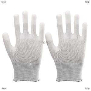 [COD] folp 12 Pairs Car Vinyl Wrap Gloves Polyester PU Coated Fingertip Anti-Static Gloves Dust-Free Window Tint Working Gloves