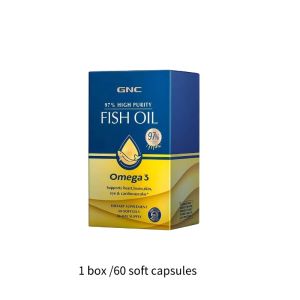 Buy 3 Free 1【Big Sale】 GNC 97% High Purity Fish Oil Omega3 Support heart brain skin eye &cardiovascular 60softgels &GNC 97%高纯度鱼油Omega3支持心脏大脑皮肤眼睛和心血管健康