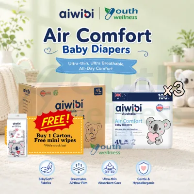 [Carton] Aiwibi Air Comfort Baby Diaper Tape / Pants (3 or 6 Packs) Ultra Thin