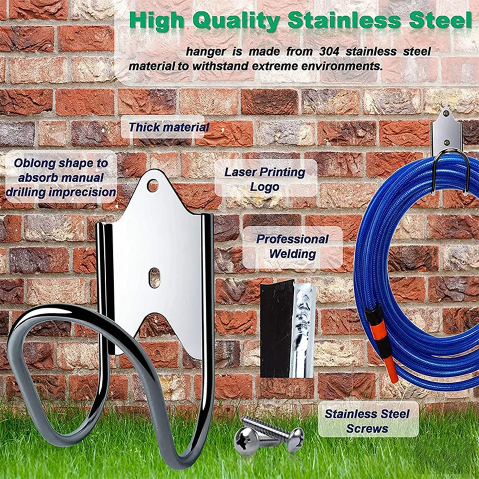 Hose Reel Garden Hose Holder,Water Hose Holder Wall Mount,Heavy Duty Metal  Water Hose Rack with Tool Storage Basket,Outdoor Hose Stands for Outside  Garden Yard Garage : : Patio, Lawn & Garden