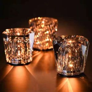 INAPO Romantic Crystal Lamp Creative USB Charging Diamond Night Light Bedside Light Decoration Luxury Atmosphere Light Restaurant Bar