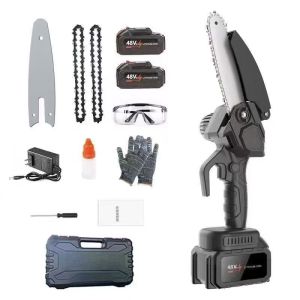 【COD】6inch Portable Chainsaw Rechargeable chainsaw Electric Saw Mini Chainsaw with box Outdoor Power Tools Chainsaw with Battery ​Portable Power Saws for Wood Cutting Wood Cutter Home Tool
