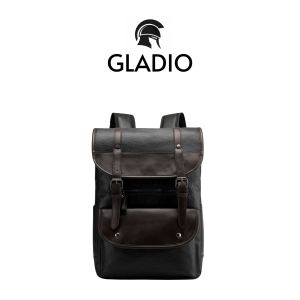 GLADIO Tas Ransel Pria Tousen Kulit Hitam Terbaru Kekinian Fashion Premium Muat Laptop GLD020B5