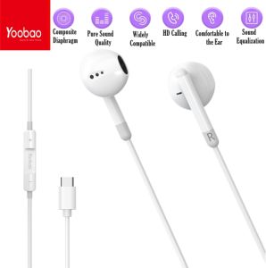 Original YOOBAO L-C10 Premium Sound Quality HD Calling Comfortable to Wear Wired Earphone For Devices Type-C Port