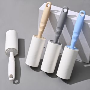 60 Sheets Roller Lint Remover Strong Sticky Extended Rod Roller Lint Remover Clothes Coat Pet Cleaning Tool Brush