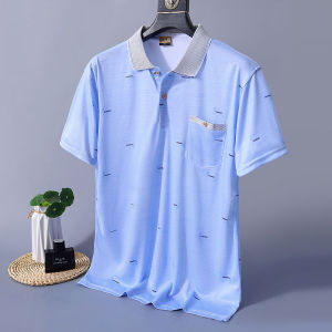 2024 Summer Mens Fashion Loose Casual Breathable Comfortable Versatile Simple Polo Neck Short Sleeve T-shirt