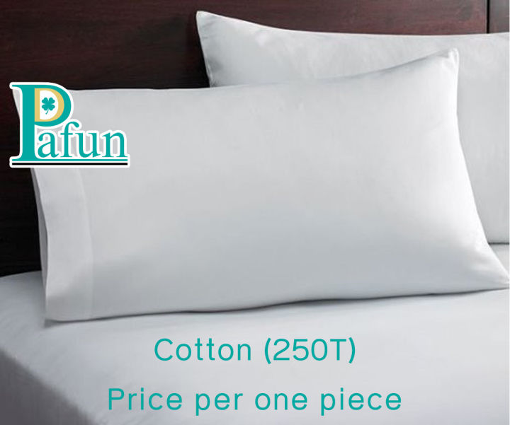 ปลอกหมอนหนุนโรงแรม ผ้าCotton ทอ220 และ 250เส้นด้าย สีขาวเรียบ
