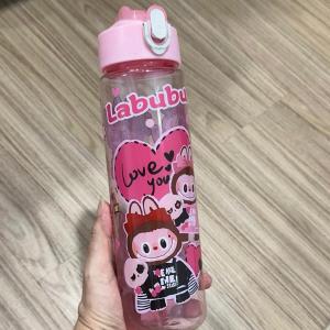 STV Botol Minum Karakter Labubu Kapasitas 900ml Free Stiker + Tali Pendek