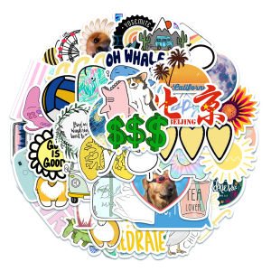50 PCS gaya Sederhana dan segar lucu stiker untuk Buku Tempel/Buku Harian/HP/Dekorasi Laptop/Sticker Helm Tahan Air Vinil/Stiker Tablet Ponsel stiker tahan air berperekat
