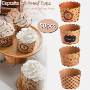 50Pcs 3 Oz Muffin Cups Cupcake Oil-Proof Cups Wedding Birthday Party Wrapper Liner Cup