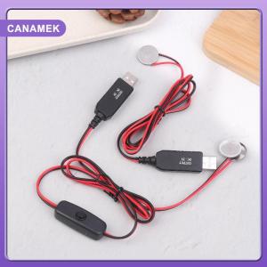 【CANAMEK】 USB To 3V CR2032 Fake Battery Charger Cord With Switches Power Supply Cable For Watch Microphone Toy Remote