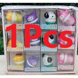 4Pcs Sanrio key ring MyMelody Kuromi Cinnamoroll Pochacco Squishies keychains Anima Squishy Toys For Kids Antistress Ball Squeeze Party Favors Stress Relief Toys For Birthday