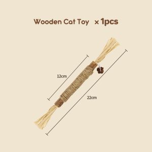 [SG Stock] Wooden Celestial Cat Toy - Teething Stick for Cat Molar Natural Wood Chew Toy  Interactive Dental Care