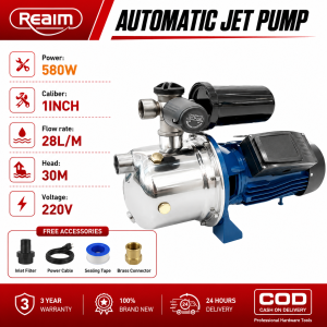 REAIM 2HP 304 Stainless Steel Self-Priming Jet Pump Automatic Water Booster Pressure Pump Heavy Duty for Home Household