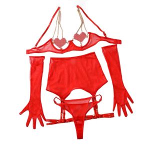 BR5 Set cosplay nội y renbộ đồ lót lingerie bralette kèm dây đai nối đùi gợi cảm BR5