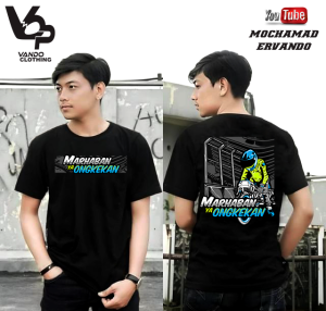 Vando Baju Lebaran Marhaban Ya Ongkekan Hari Raya Idul Fitri Lengan Pendek Cotton Combed 30s