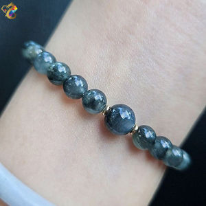 Collection Grade Icy Black Wu Ji Jadeite A-Grade Bracelet