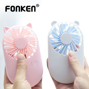 FONKEN Mini USB Fan Cute Portable Handheld Fan Home Office Desk Speed Adjustable Air Cooler Outdoor Travel Rechargeable Fan
