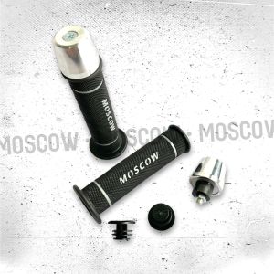SET HAND GRIP KANAN KIRI + JALU STANG CHROME GRIP MOSCOW SARUNG GAS MOTOR UNIVERSAL BANDUL STANG CHROME MODEL PCX SEDANG GRIP HANDRIP HANFAT  HANDLE GAGANG MOTOR MIO MIO SOUL GT FINO PCX  SARUNG GAS MOTOR