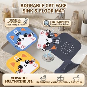 Insect-Proof Silicone Bathroom Floor Drain Shield Anti-Smell Cartoon Drain Cover Strong Adsorption PVC Floor Drain Protector for Bathroom Kitchen Shower