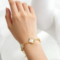 18k Gold Bracelet Woman Non Fading Pawnable Fashion Bracelet Four Leaf Clover Lucky Charm Bracelet. 