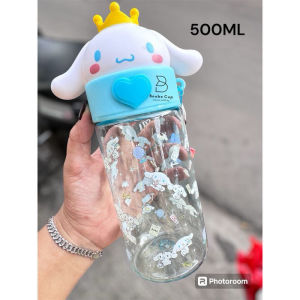 Botol Minum Anak 2 in 1 500ML & 580ML Karakter Melody Sanrio Cinamonrol Kuromi BPA Free Termurah