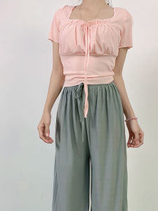 ชุดเซ็ตสองชิ้น ขากว้าง สไตล์เรียบหรู