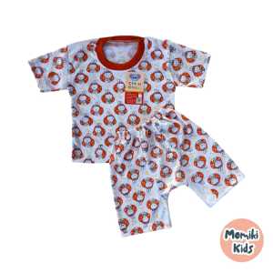 Baju Bayi Set Celana Oblong Pendek Motif Lucu Kelinci Bahan Lembut Nyaman