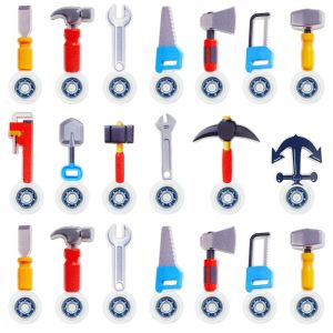 YAZHE 20Pcs Set ค้อนจำลอง ของเล่นไจโรที่ปลายนิ้ว รูปทรงเครื่องมือ ดีไซน์สร้างสรรค์ จอยิปโปขนาดเล็ก ของเล่นสนุก แบบประแจ ของเล่นหมุนมือ โรงเรียนอนุบาล